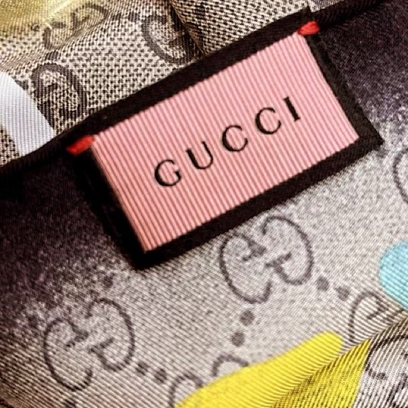Authentic Gucci Gucci Ghost Rare “Life is Gucci” Silk Scarf - Picture 10 of 12